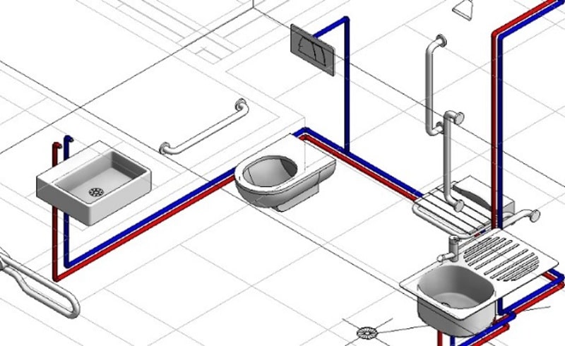 Cấu tạo hệ thống ống nước nhà vệ sinh gồm 3 thành phần chính: ống cấp nước, ống thoát nước và thiết bị sử dụng